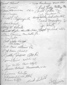 Championnat du Monde 1976, Pennsylvanie - signatures.