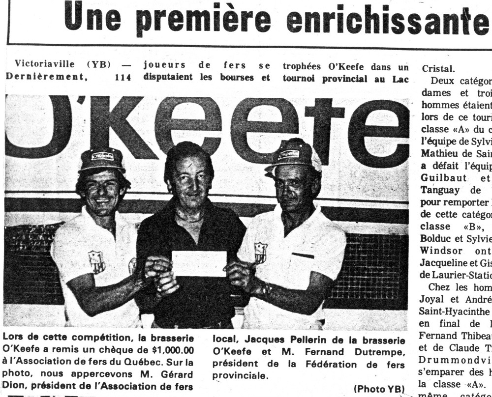 1979 - 1er tournoi provincial au Lac Cristal