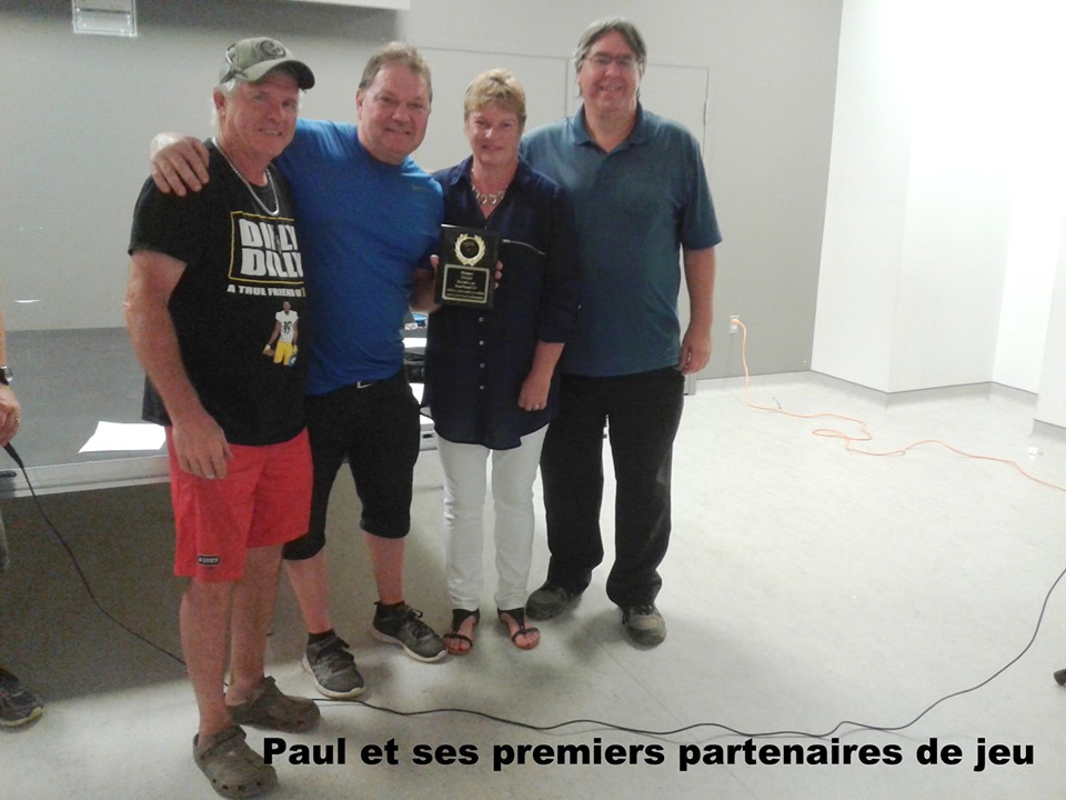 Paul Blais et ses premiers partenaires lors de son retour au jeu...